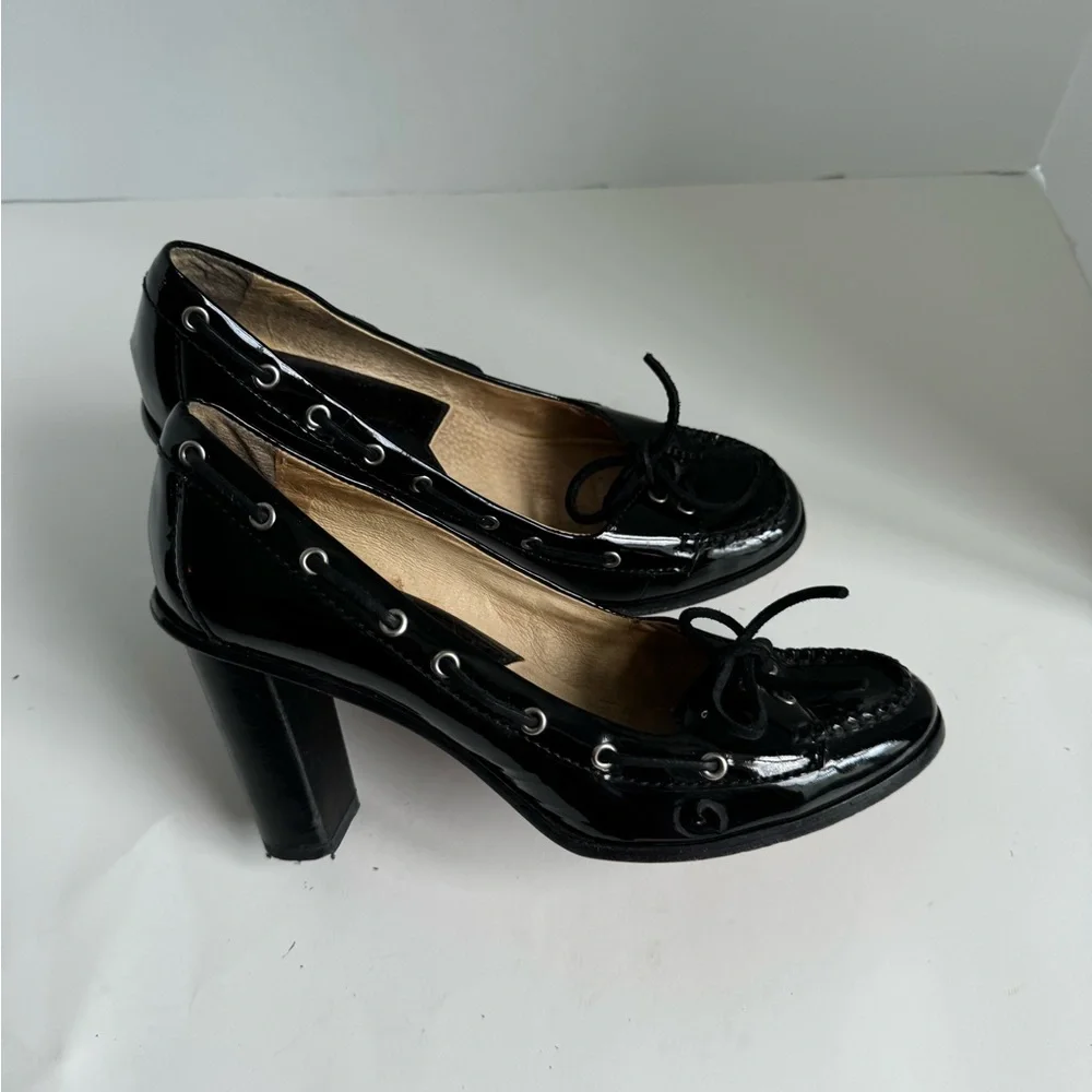 Michael Michael Kors Womens Tabitha Pump Size 8.5M Black Patent Block Heel - Picture 7 of 11